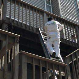 CFP Employee painting a railing