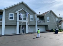 Painting the Outside of the condos.